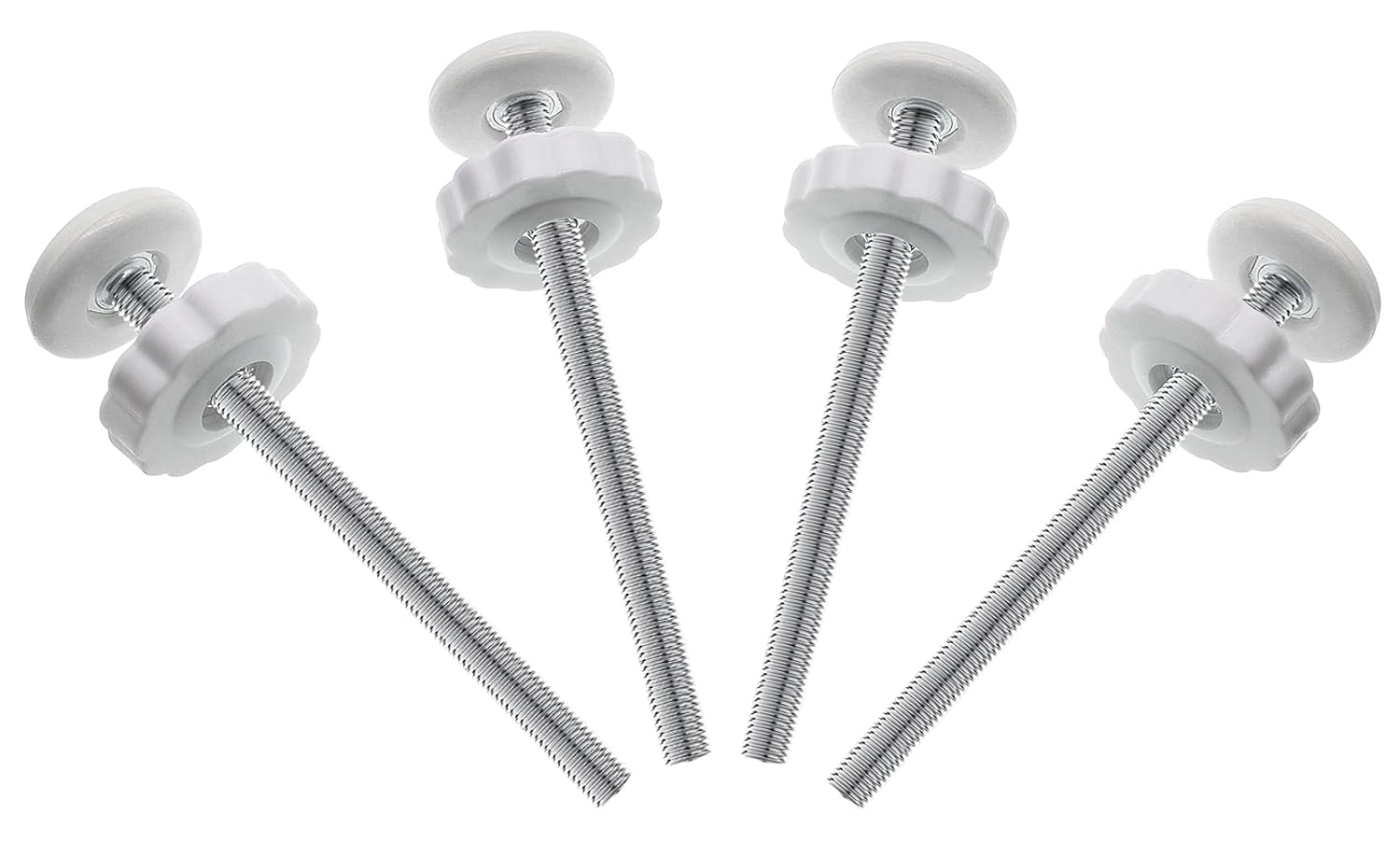 PAFOWO 4 Pack 8MM Baby Gates Replacement Parts, Threaded Spindle Rod Kits | Extra Long Wall Mounting Accessories Screws Rods Adapter Bolts for Pet & Dog Pressure Mounted Safety Gates (White)