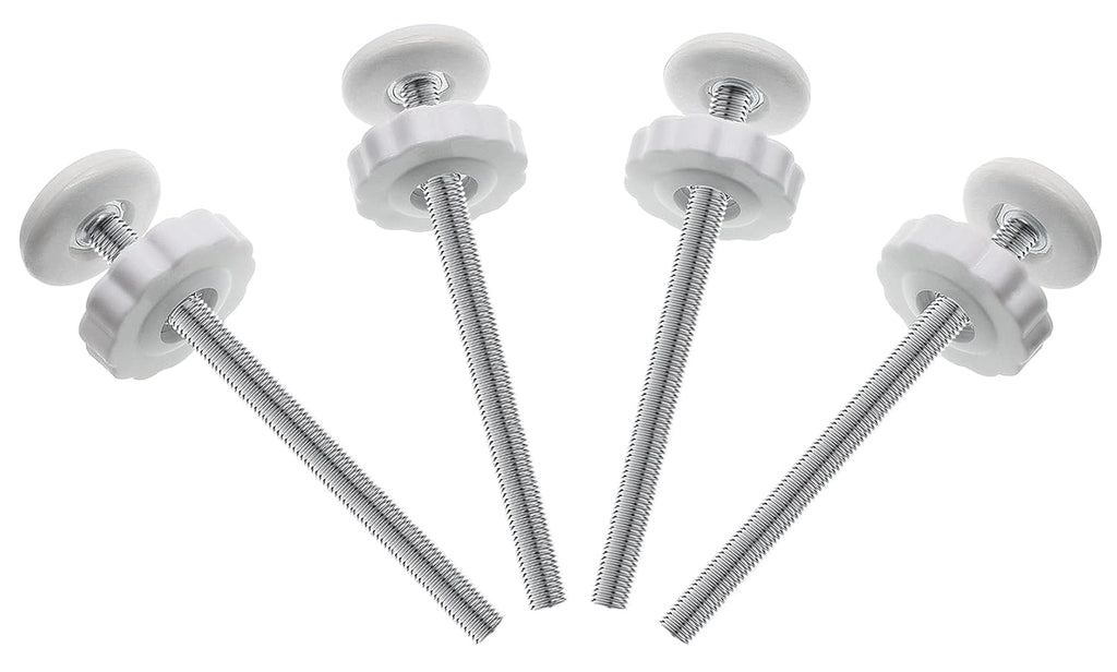 PAFOWO 4 Pack 8MM Baby Gates Replacement Parts, Threaded Spindle Rod Kits | Extra Long Wall Mounting Accessories Screws Rods Adapter Bolts for Pet & Dog Pressure Mounted Safety Gates (White)