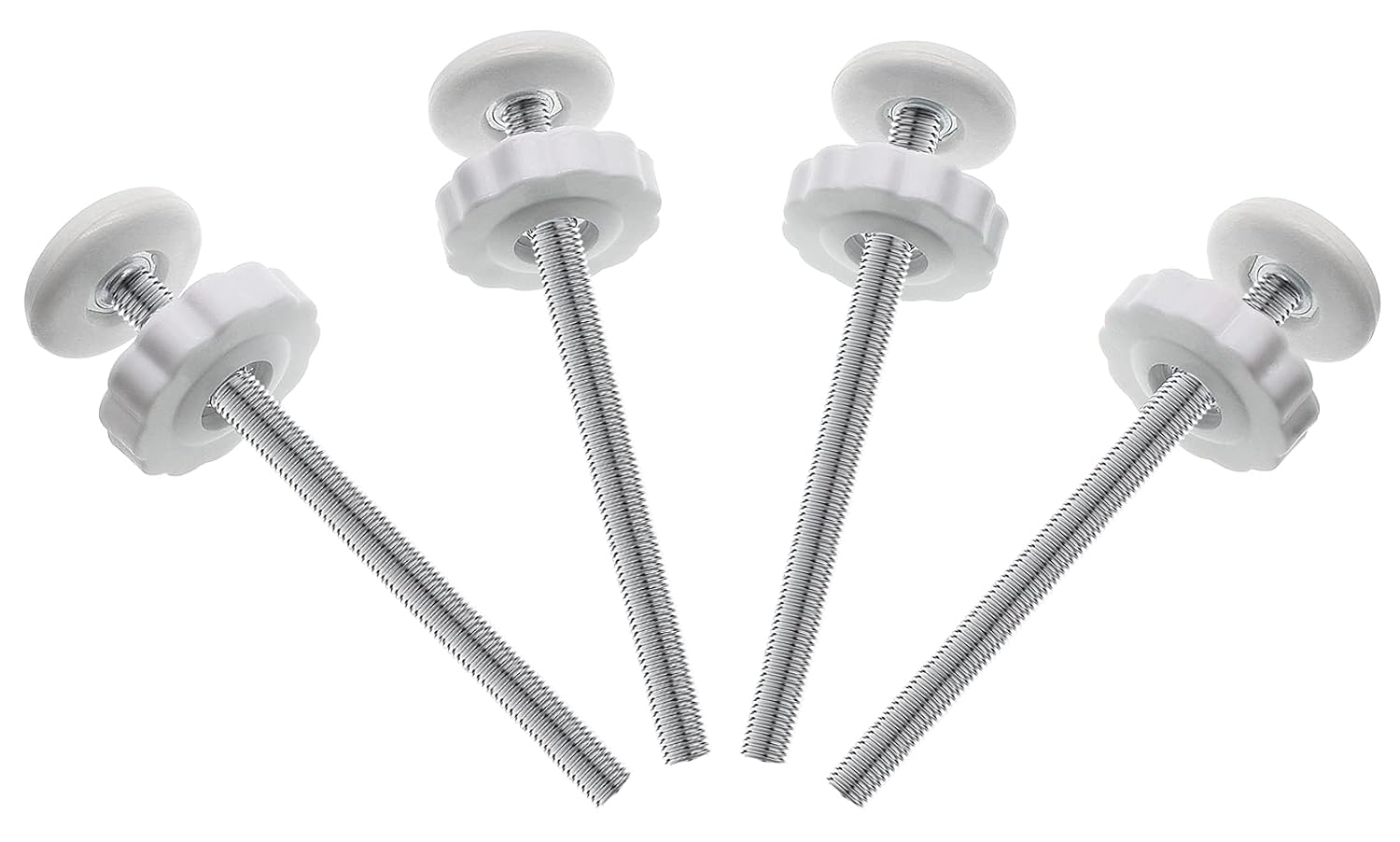 PAFOWO 4 Pack 8MM Baby Gates Replacement Parts, Threaded Spindle Rod Kits | Extra Long Wall Mounting Accessories Screws Rods Adapter Bolts for Pet & Dog Pressure Mounted Safety Gates (White)