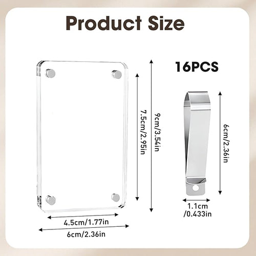 16 PCS Car Picture Holder, Car Visor Photo Clip, Acrylic Magnetic 3 Inch Car Photo Holder for Sun Visor Horizontal & Vertical Display, Personalized Car Decor Accessories for Family, Couple, Pet Photos