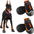 Dog Shoes for Large Dogs,Waterproof Dog Booties for Hot Pavement Winter Snow,Anti-Slip Dog Boots Paw Protector with Reflective Strips for Outdoor Walking Hiking (Black,2.55")