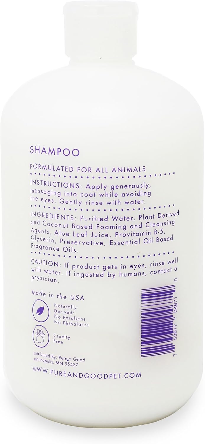 Pure + Good - Shampoo and Conditioner Set, Formulated for All Pets, Gentle and Cleansing, Made in The USA, Cruelty Free, 16 fl oz (Lavender + Chamomile)