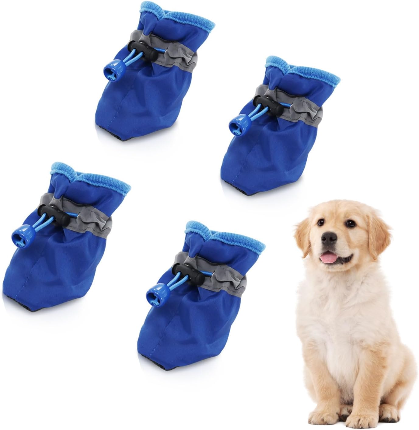 Small Dog Shoes, Breathable Pet Booties for Various Types of Puppies, Non-Slip Puppy Paw Protectors, 4-Pack Foot Covers(Blue M)