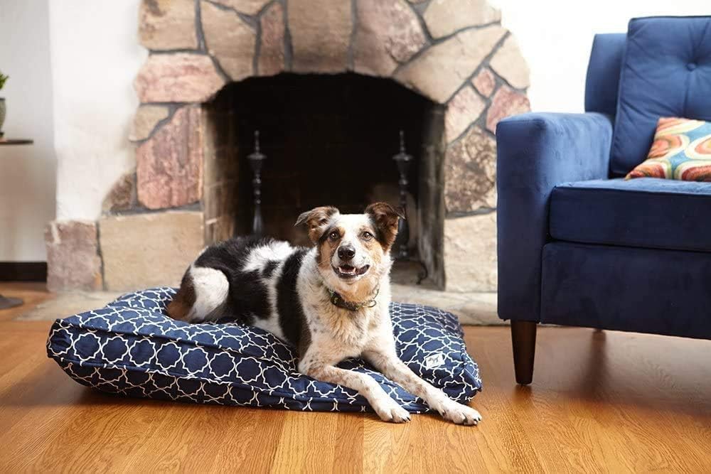 Molly Mutt Sheepy Wool-Filled Crate Pad, GOTS-Certified 100% Organic Cotton Canvas Cover with Soft 100% Natural Wool Insert, Ideal for Dog Bed or Kennel, Rocketman, 54" x 37" x 2.5"