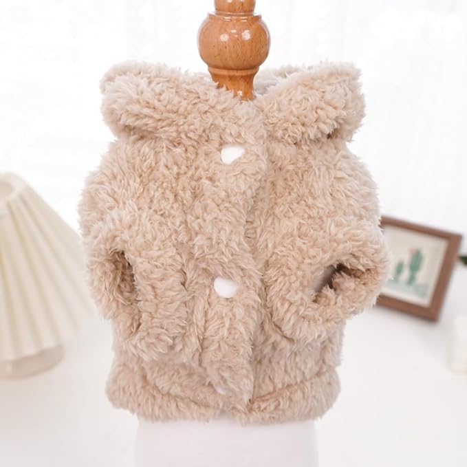 Selena Cat Bunny Ears Costume Cute Dog Kitten Hoodies Sweater Rabbit Ears Puppy Pet Apparel (Medium,Beige)