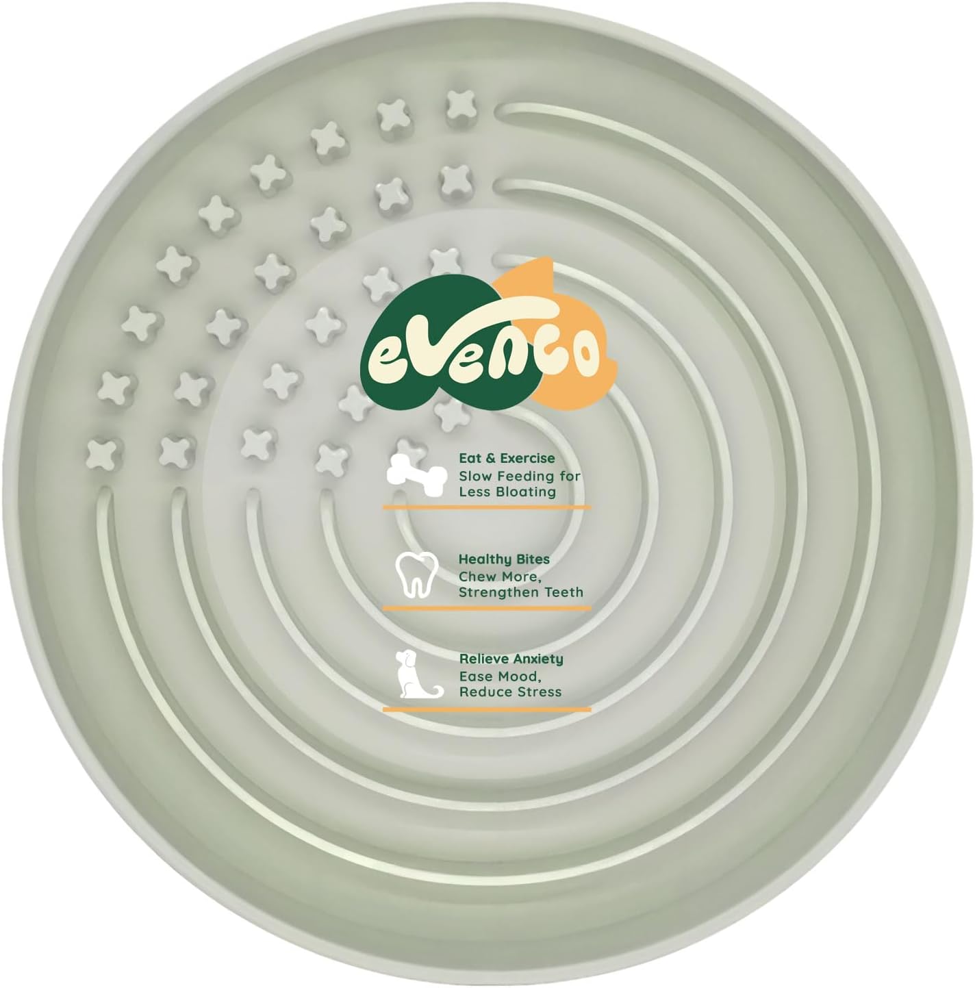 Slow Feeder Dog Bowls, Slowdown Bowl - Puzzle Silicone Dog Feeding Bowls with Suction Cups, Innovative Lick Mat, Healthy Eating, Dishwasher Microwave Safe, Mealtime Challenge, 7.5" x 1.3" Green