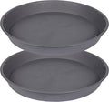 2 Pack of 8 inch Plant Saucer Clear, Heavy Duty Plastic Plant Water Tray 8 inch Round, Flower Plant Saucers for Indoors No Holes, Plant Dishes Saucer for Planter 7"/8" (8", Cement)