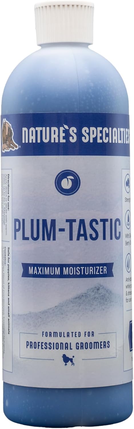 Nature's Specialties Plum-Tastic Ultra Concentrated Dog Conditioner for Pets, Makes up to 4 Gallons, Natural Choice for Professional Groomers, Maximum Moisture, Made in USA, 16 oz