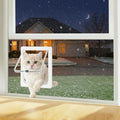 Cat Door for Window, 4 Locking Modes for Safety Cat Window Door, Fits 14"-28" Width Window, Durable Weatherproof design Cat Door, Magnetic Closure, Wider View, Pet Door With Safe & Comfortable for Cat