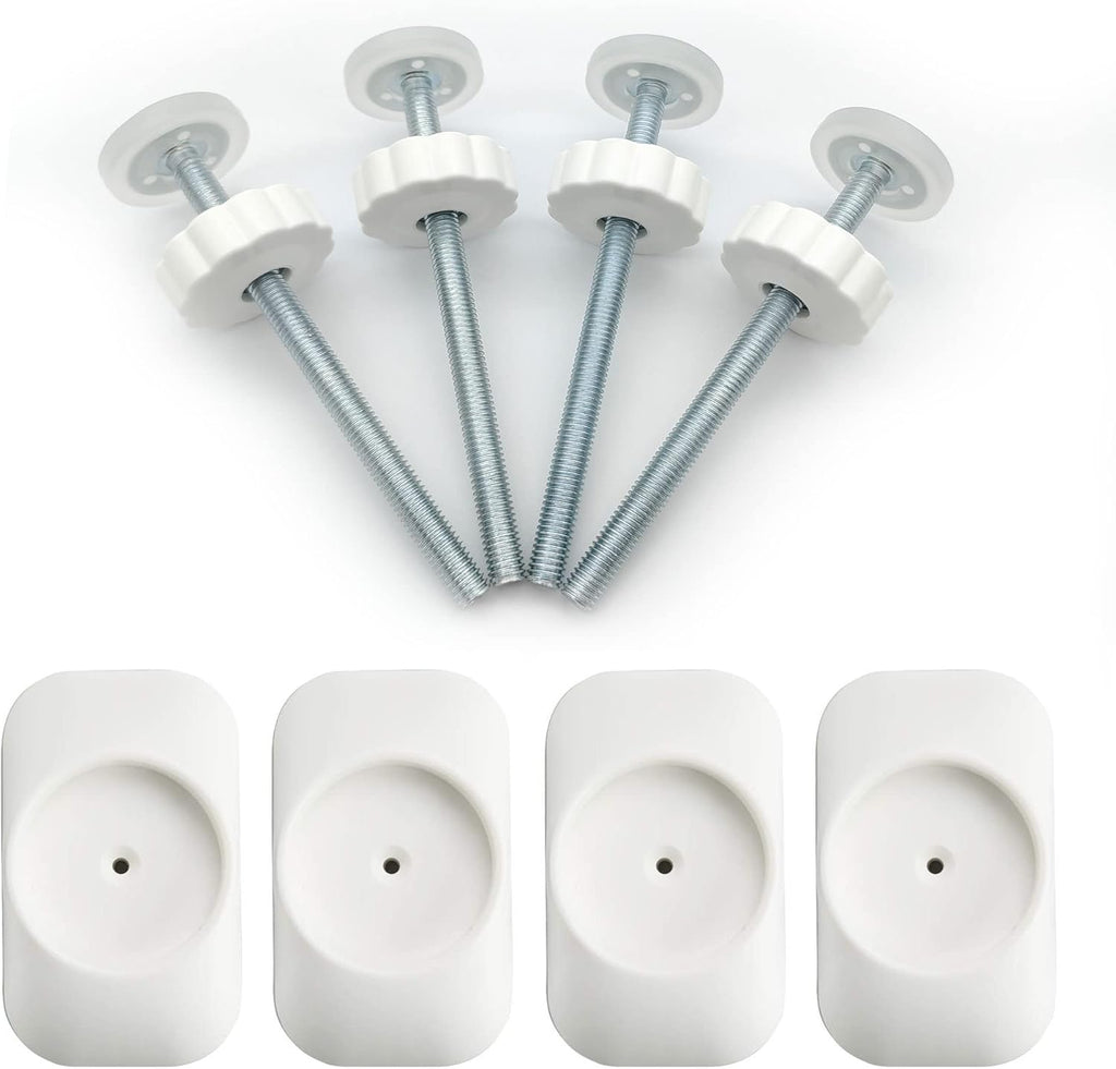 Baby Gate Extender Extention-4 Pack M8(8MM) | M8 threaded spindle rods(12cm). Includes wall protector pads. Tool-free installation for baby/pet gates. Fits most banisters.