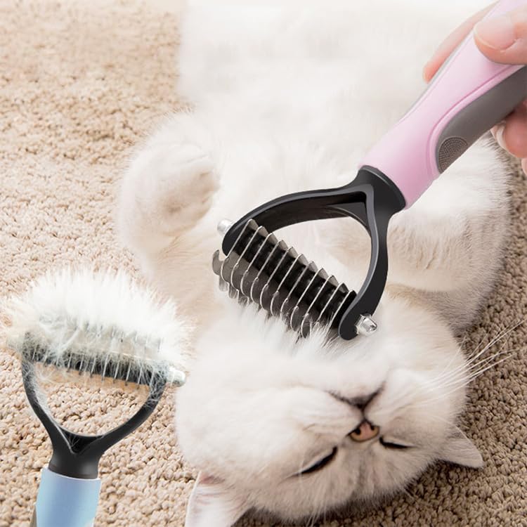 Dematting comb for dogs, Shedding, undercoat Rake, Dog Brush, Cat brush, for shedding, Deshedding brush for dogs, Cat brushes, for Shaggy or Low hair Dogs & cats Double sided