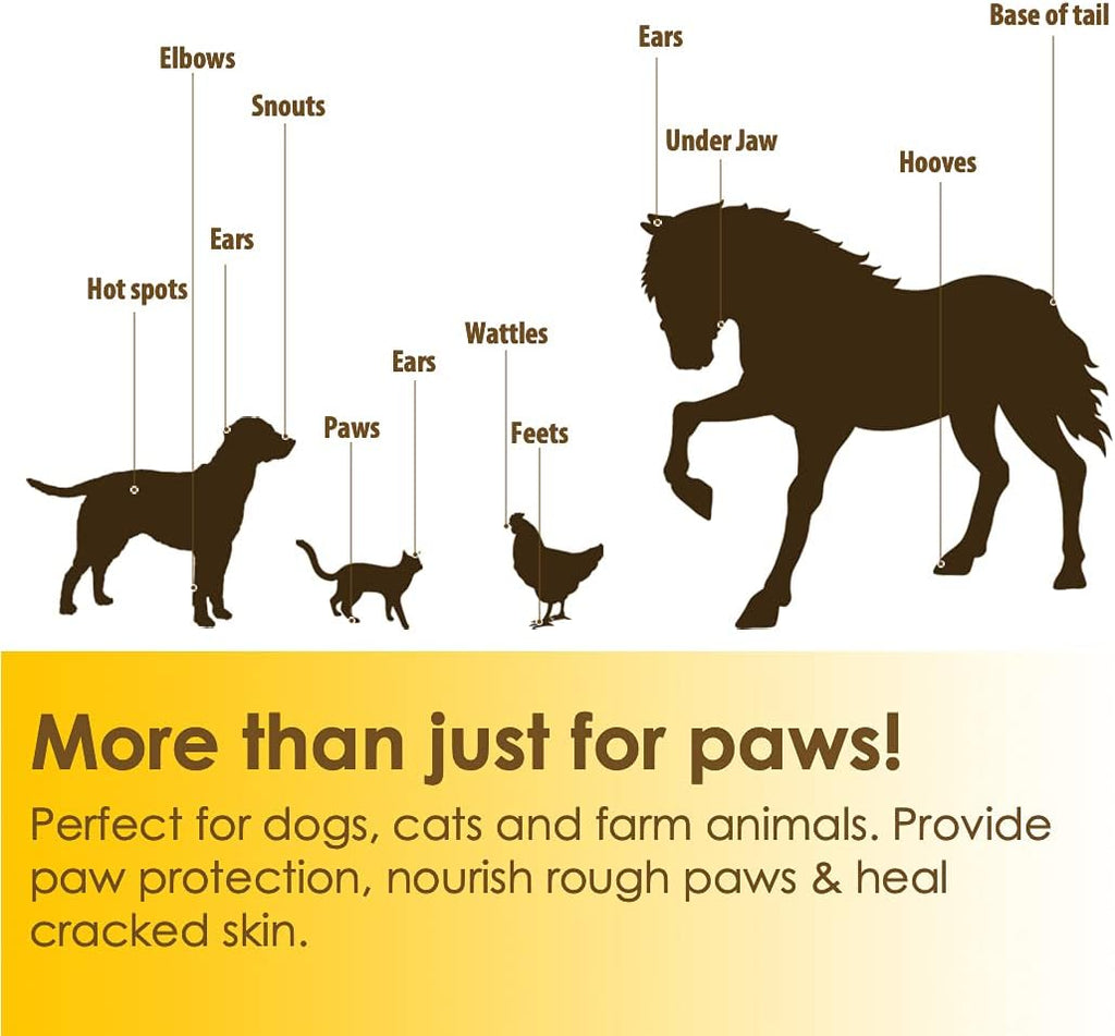 Natureland Organic Paw Wax for Dogs and Cats, Outdoor Paw Pad Protection | Natural wax moisturizes dry, chapped or rough pads; barrier against snow, ice, salt, hot pavement and sand, year round