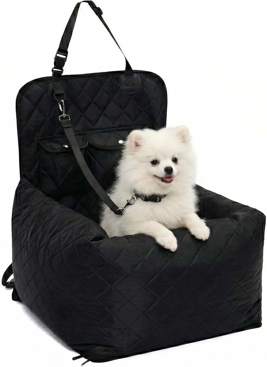 Dog Car Seat for Small & Medium Dogs Up to 40 lbs – Padded Booster Seat with Safety Belt, Waterproof Washable Cover – Fits Front & Back Seats | Pawperly