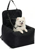 Dog Car Seat for Small & Medium Dogs Up to 40 lbs – Padded Booster Seat with Safety Belt, Waterproof Washable Cover – Fits Front & Back Seats | Pawperly