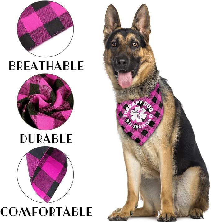 Dog Bandana, Therapy Dog Please Pet Me with, Dogs Scarf Classical Printing, Dogs Scarf Accessories, Doggy Kerchief Pet Kerchief, Christmas Birthday Thanksgiving Doggy Gift A07