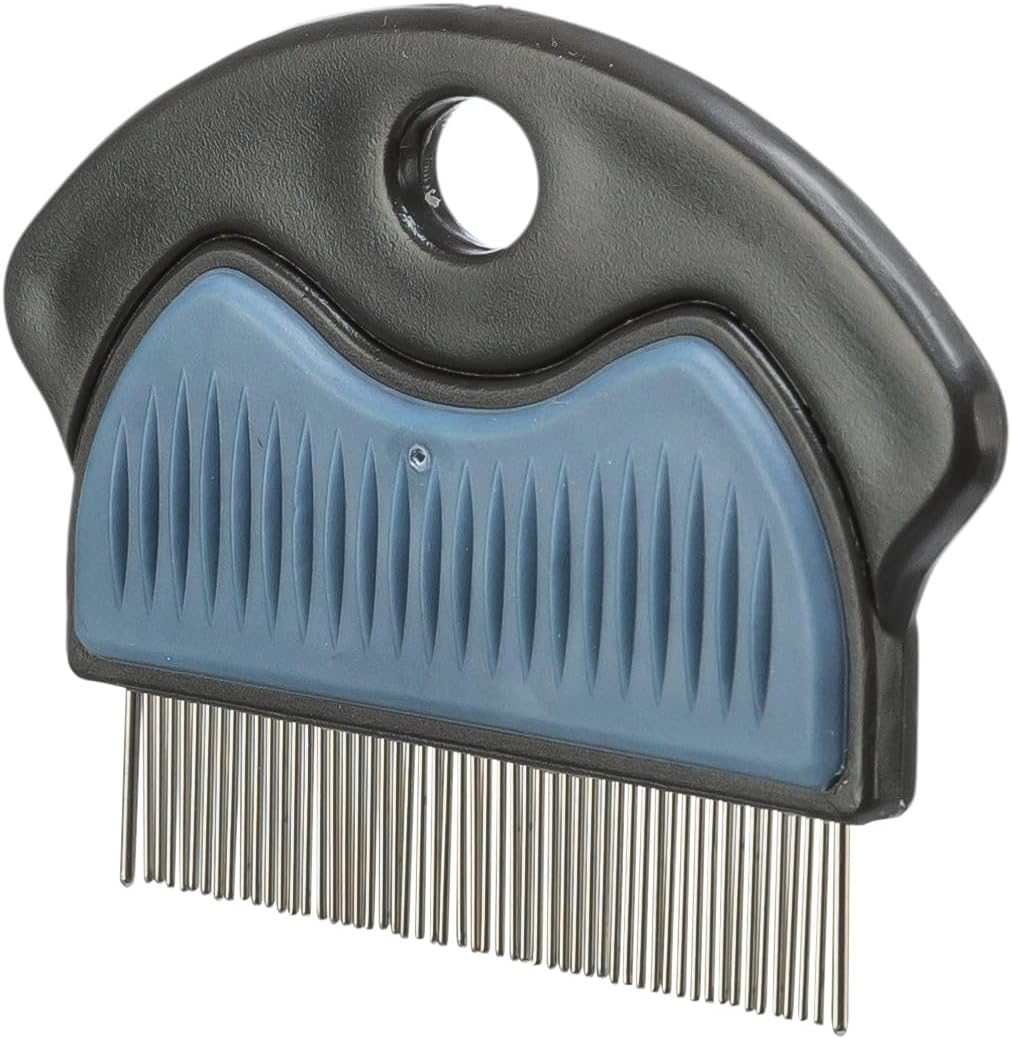 TRIXIE flea and dust comb - for diagnosing fleas and lice - rubberised plastic handle - for all coat types - 7 cm - 23761