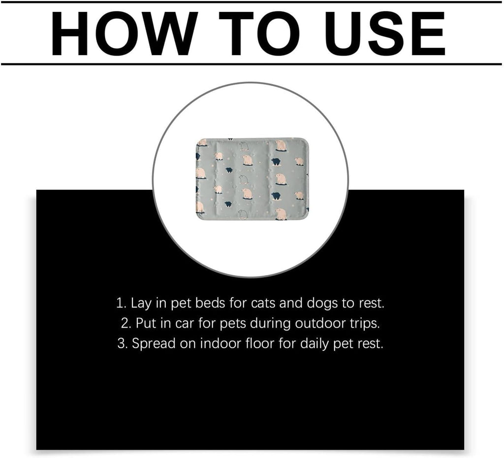 Dog Cooling Mat - Gel Ice Pad, Scratch Resistant, No Power, Kennel Crate | Self-Cooling Gel Technology, Foldable Lightweight, Instant Cool Spot, for Dogs Cats Indoor Outdoor, Kennel Crate Cage Floor