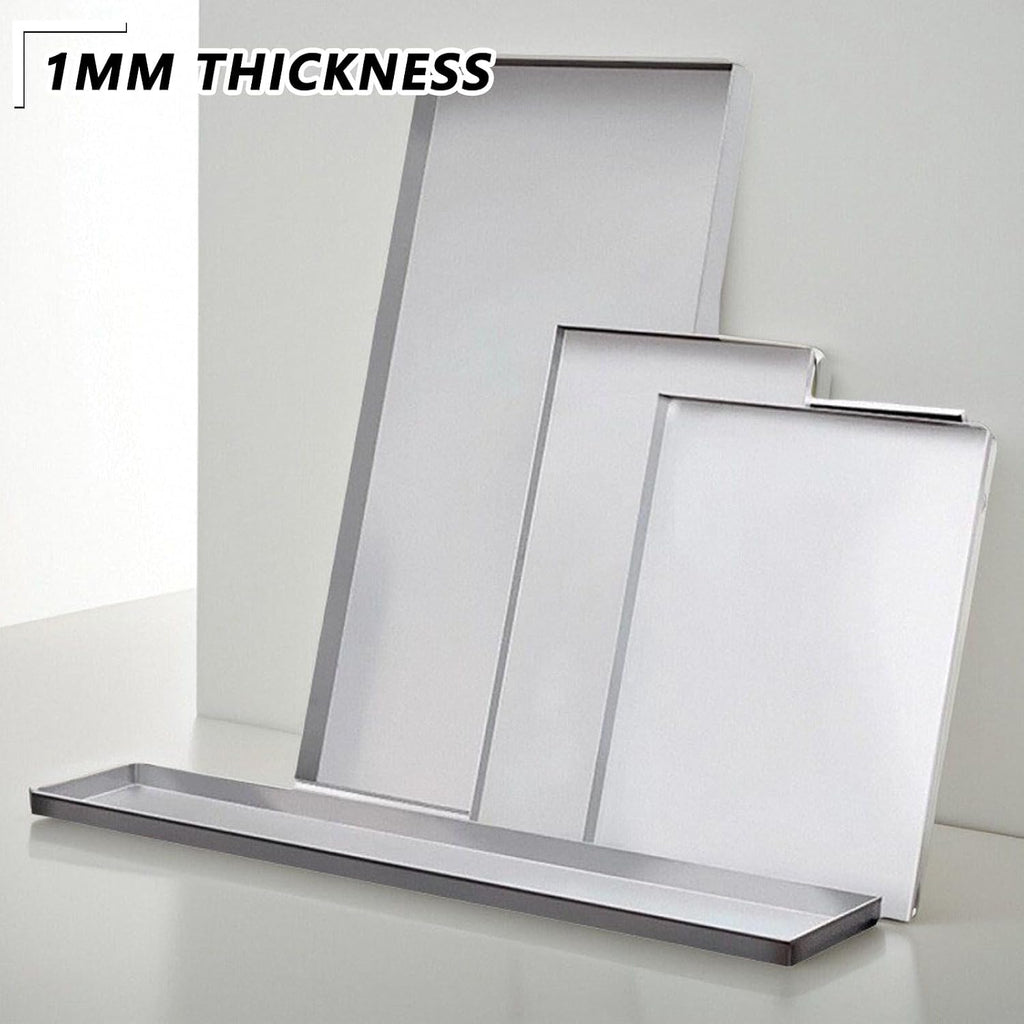Oil Drip Tray & HVAC Drain Pan – 304 Stainless Steel 0.8mm Tray for Dog Crate Liners & AC Unit Leakage Without Drain Port