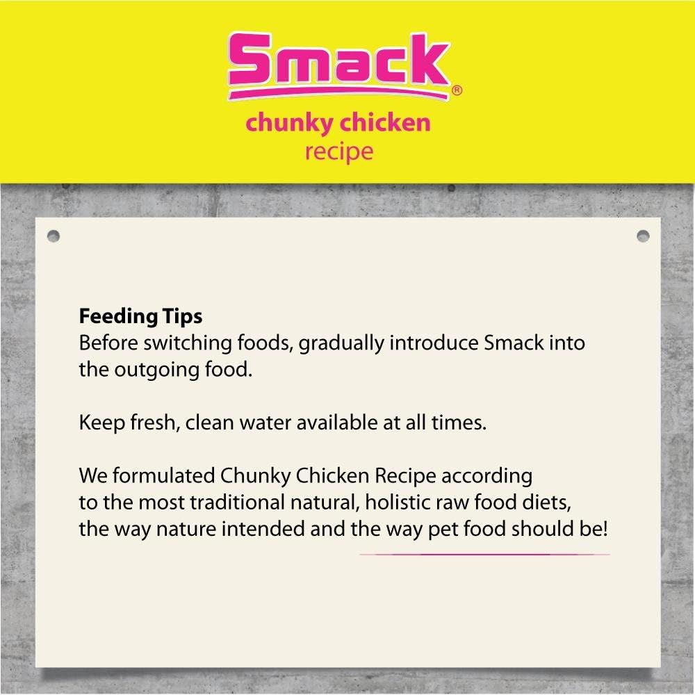Smack Pet Food Organic Raw Dehydrated Dog Food Grain-Free, Gluten-Free, Raw Food for Dogs (Chunky Chicken, 8.8 Ounce)