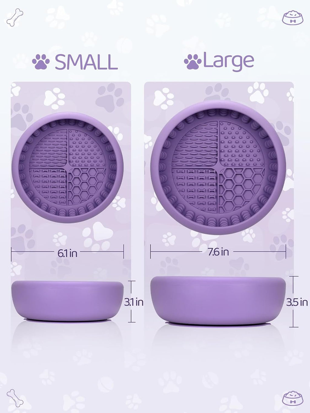 Dog Lick Bowl with Brush and Scraper, Anxiety Relief Lick Mat for Dogs, Non-Slip Freeze Licking Bowl Enrichment Puzzle Feeder for Distraction, BPA Free Silicone, Dishwasher Safe