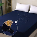 Waterproof Mattress Protector Queen, Fitted Sheet Style Breathable Mattress Cover with Deep Pocket Fits Up to 18'', Noiseless Bed Cover for Kids Adults Pets, Machine Washable (Navyblue, 60'' X 80'')