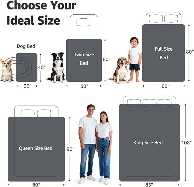 LOOBANI Waterproof Blanket for Bed: Reversible Soft Flannel Twin Bed Blanket 60" x 80", Leakproof Throw Spill-Proof Dog Pet Blanket for Couch, Sofa Protect, Movie Time, Camping, Travel, Beige