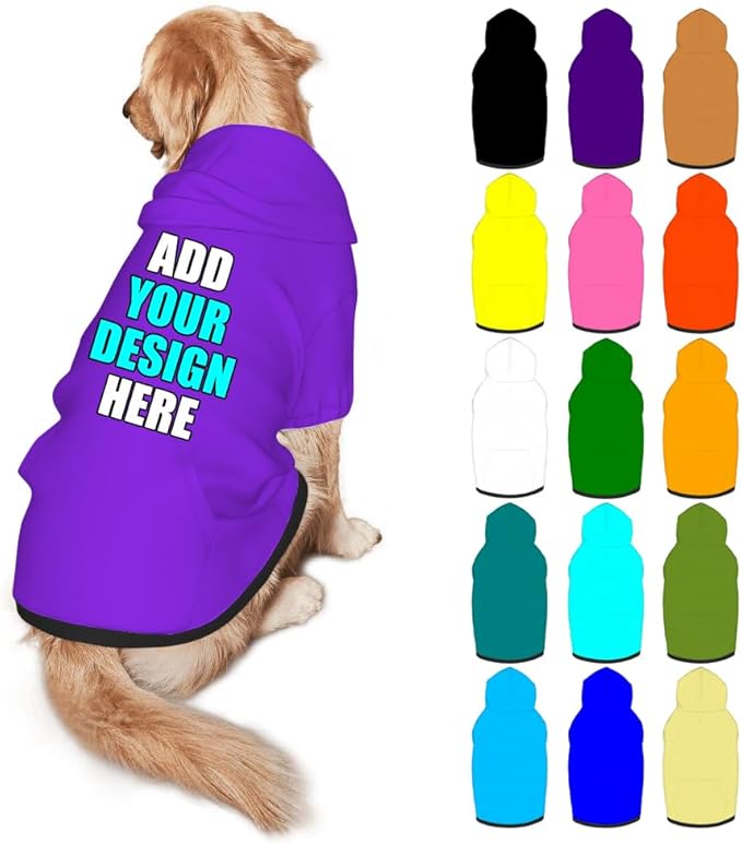 Custom Dog Clothes with Photo Name Logo Personalized Dog Sweaters for Small Medium Large Dogs Breathable Warm, BlueViolet, XL