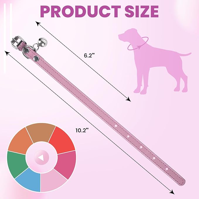 XXS Dog Collar for Teacup Adjustable Teacup Dog Collar for Small Medium Large Dogs 3/8 inch Width (HotPink, XXS)