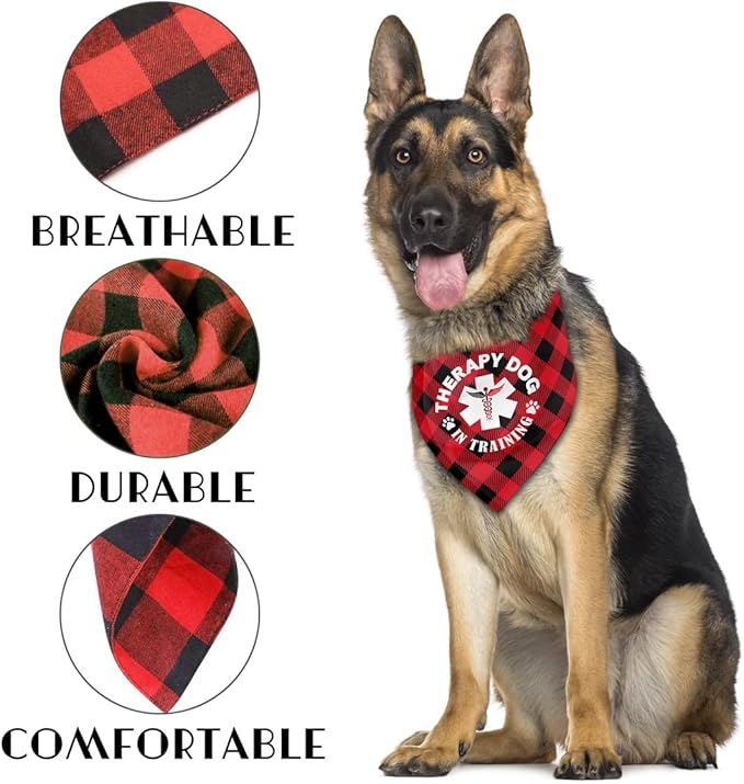 Dog Bandana, Therapy Dog Please Pet Me with, Dogs Scarf Classical Printing, Dogs Scarf Accessories, Doggy Kerchief Pet Kerchief, Christmas Birthday Thanksgiving Doggy Gift A05