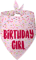 Birthday Girl Dog Bandanas 1 Pack, Pink Dog Scarfs for Girl, HBD Pet Scarves for Birthday Bandanas for Small Medium Dogs (Pink, Small)
