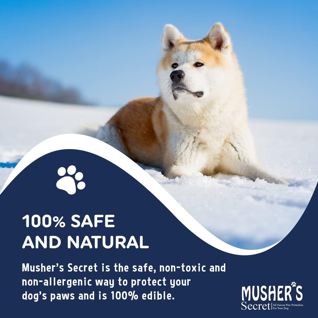 Musher's Secret Dog Paw Balm, Hot Pavement, Ice & Salt Protection, 454g | All-Natural Paw Balm, Lick-Safe & Non-Toxic Dog Paw Moisturizer for Dry, Cracked Paws, Dog Paw Wax with Vitamin E