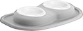 WeatherTech Double Low Pet Feeding System w/Plastic Dog/Cat Bowls - 16 oz (2 Cups) Light Grey (PDL1602LG)