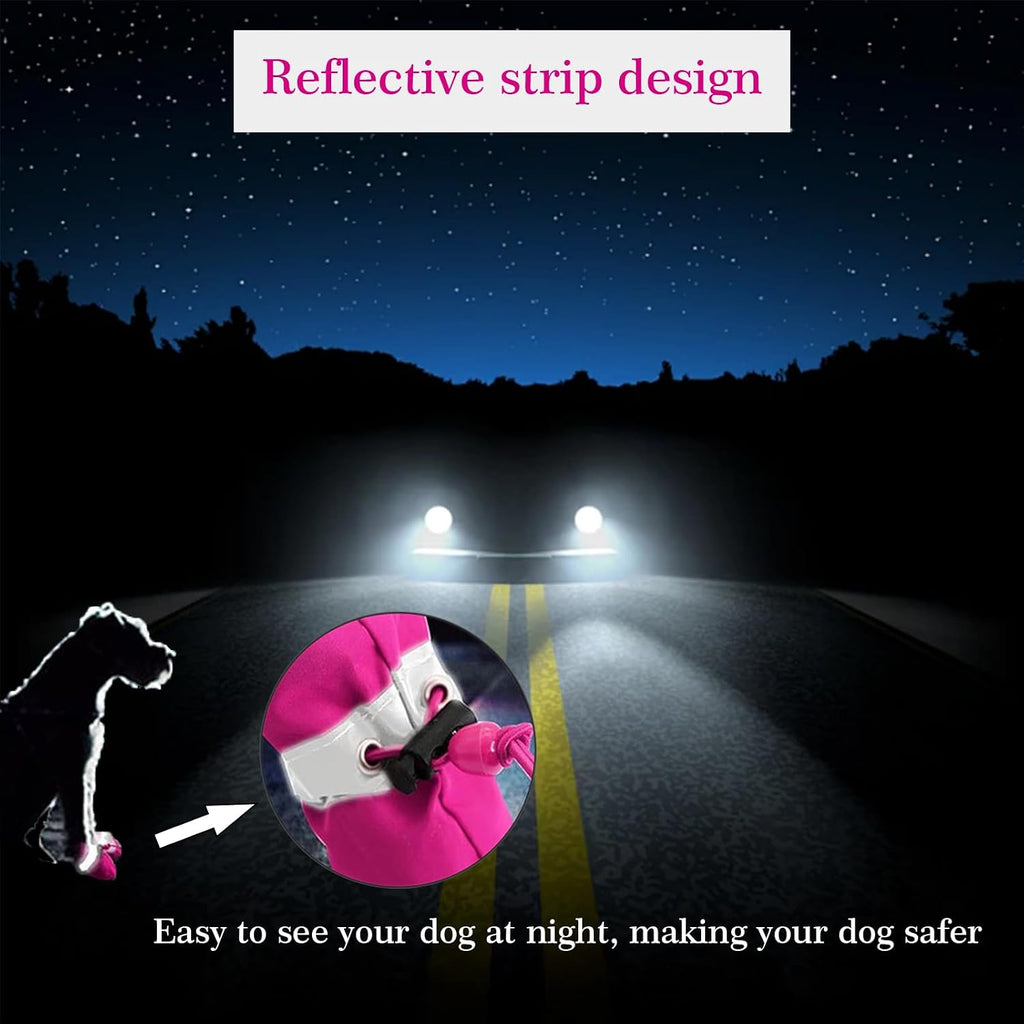 Dog Boots for Small Medium Large Dogs with Reflective Strap, Anti-Slip Dog Shoes for Hot Pavement, Dog Booties and Paw Protectors for Cat Pet Doggie Hiking Hardwood Indoor Outdoor (Black 5)