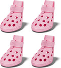 Dog Shoes for Hot Pavement, Breathable Dog Boots Paw Protectors with Adjustable Straps & Non-Slip Sole, Easy On & Off, Waterproof, Easy-Cleaning (Pink, M)