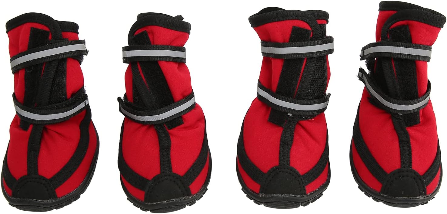 Dog Shoes for Large Small Medium Dogs, Strong Dog Hiking Shoes Breathable Adjustable Dog Boots with Anti Slip Sole Reflective Pet Paws Protectors for Hiking Walking Outdoor Floor