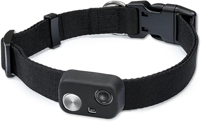 MS-5 Automatic Pet Door Collar, Genuine High Tech Pet Brand Dog Collar for Power Pet Doors - Deluxe Strap (Black, Medium) - DC-BLK-MS5-M