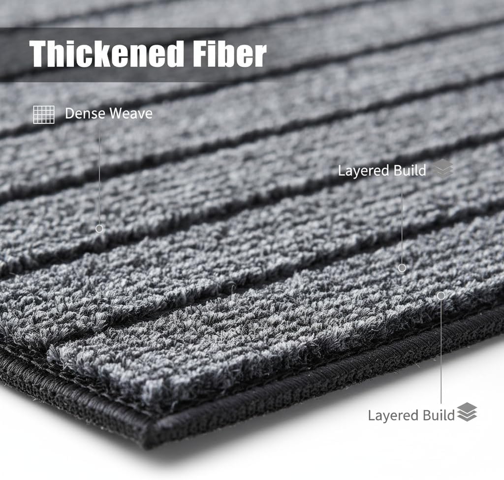 Dog Crate Mat 47"x32" Extra Thick Waterproof Non-Slip Kennel Pad | Absorbent Striped Design for Under Crate, Reusable & Washable Dog Mat for Crate