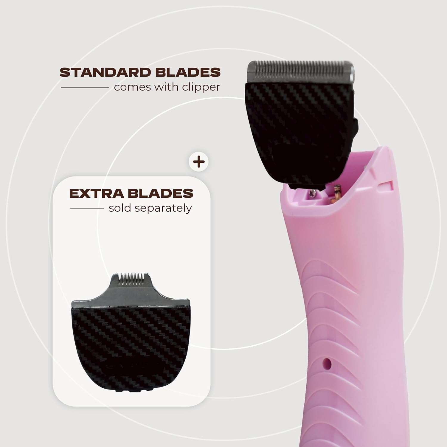 Cordless Pet Grooming Kit for Dogs & Cats, Quiet & Powerful Motor Paw & Face Trimmer, Lightweight Clipper, Dopamine Pink, Parent (Single-Dopamine Pink)
