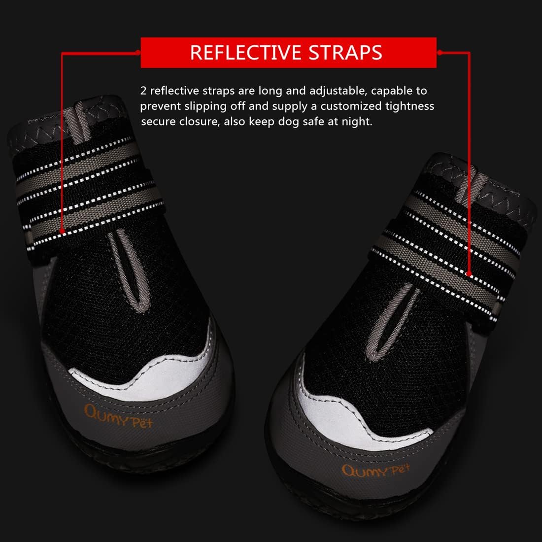 QUMY Dog Shoes for Large Medium Dog Boots & Paw Protectors for Hot Pavement | Summer Heat Protection, Mesh Breathable Nonslip Dog Booties for Hardwood Floors Indoor, Outside Walking Running Hiking Black