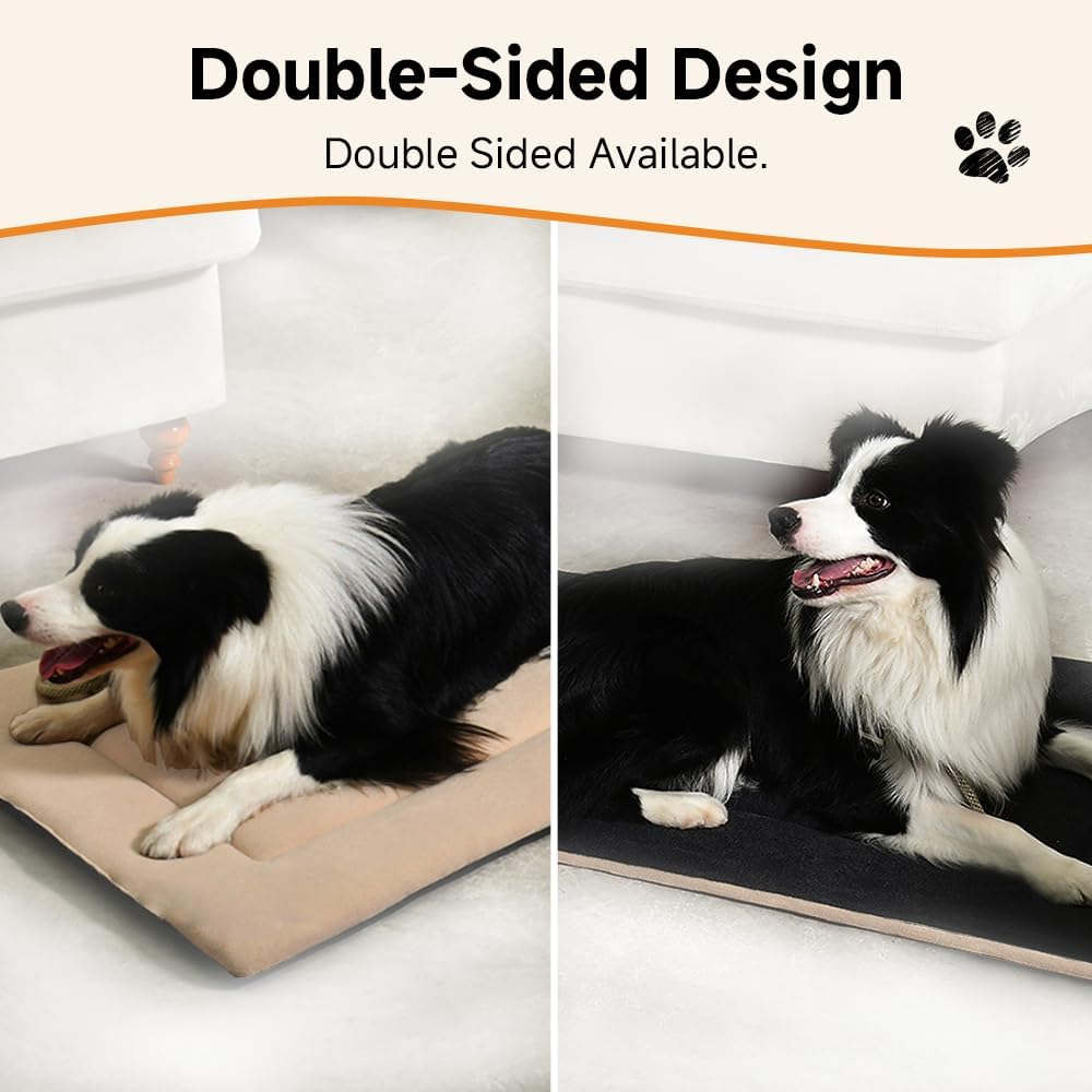Dog Bed Crate Pad 24x18 Washable Dog Crate Beds Double Sided Pet Bed