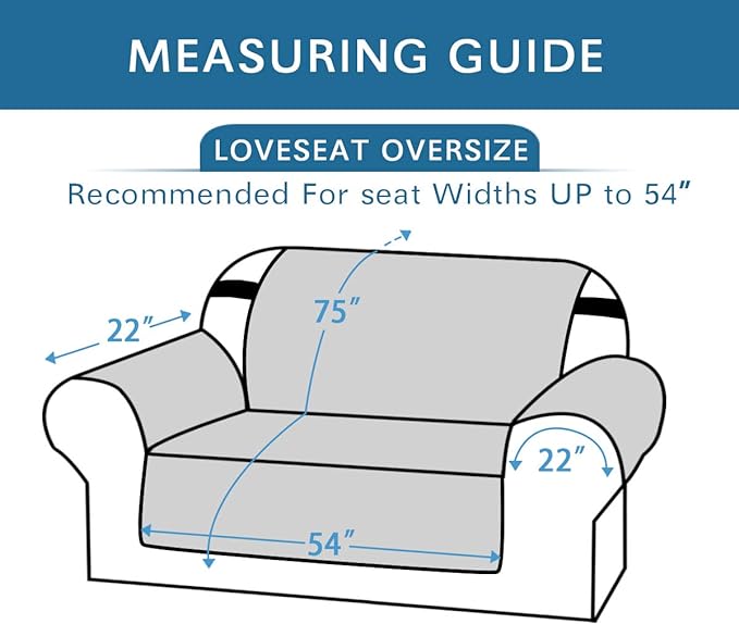 H.VERSAILTEX Reversible Loveseat Cover Furniture Protector Anti-Slip Water Resistant 2" Elastic Straps Couch Covers Pets Kids Fit Sitting Width Up to 54"(Oversized Loveseat: 75" x 98", Red/Tan)