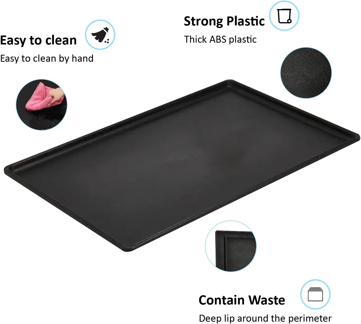Replacement Tray for Dog Crate Pans Large 30 Inch Plastic Bottom Pan for Pet Kennel Crate Liner Trays (30 inch)