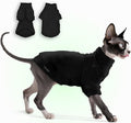 Fleece Sphynx Cat Clothes Soft Hairless Cat Clothes Pullover Cat Sweater for Chihuahua All Season Light and Warm Kitten Cloth for Cats Only Puppy Clothes Small Dog Sweater (Black, Large)
