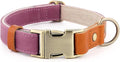 Plutus Pet Genuine Leather & Hemp Dog Collar – Adjustable Heavy Duty Pet Collar with Quick Release Metal Buckle, Soft & Stylish for Puppy and Small, Medium, Large Dogs (Purple, S)