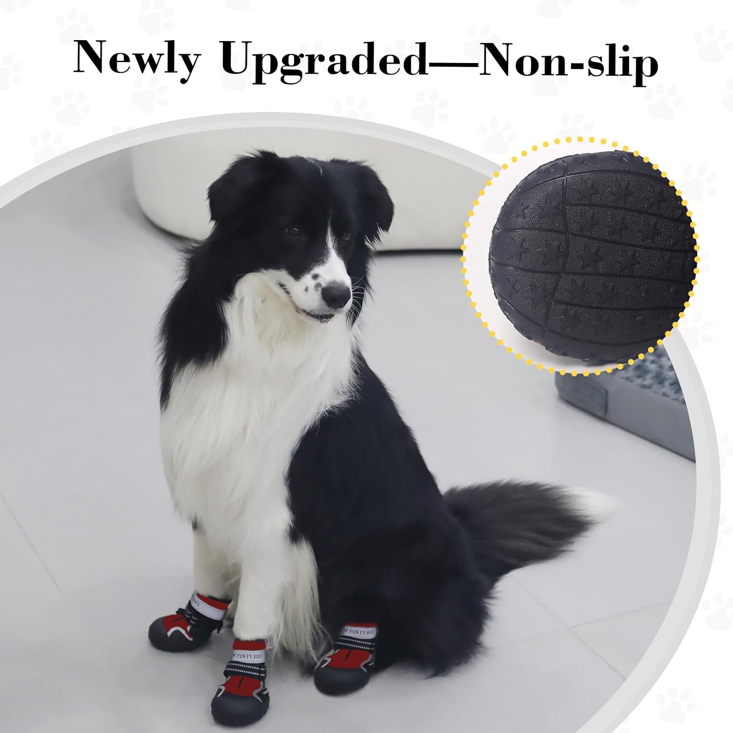 Dog Shoes for Large Dogs, Anti-Slip Waterproof Dog Boots & Paw Protectors with Full Toe Coverage Design, Dog Shoes for Hot Pavement and Winter Snow Hiking with Reflective Straps（red,3#