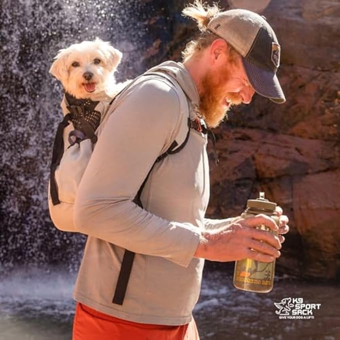 K9 Sport Sack Air 2 - Medium, Light Grey - Ideal for Dogs with 17-19” Back Length - Durable, Breathable Backpack-Style Carrier - Perfect for Walks, Short Hikes & Public Transportation