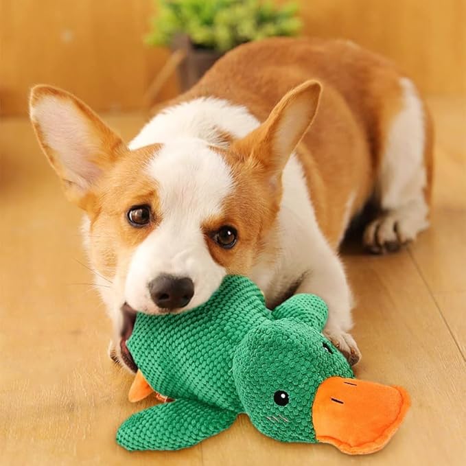 2025 Upgraded Dog Toys, New Durable Calming Duck Toys, Dog Toys for Aggressive Chewers with Soft Squeaker, Fun for Indoor Puppies and Senior Pups (Yellow, S-8.66 * 9.87in)
