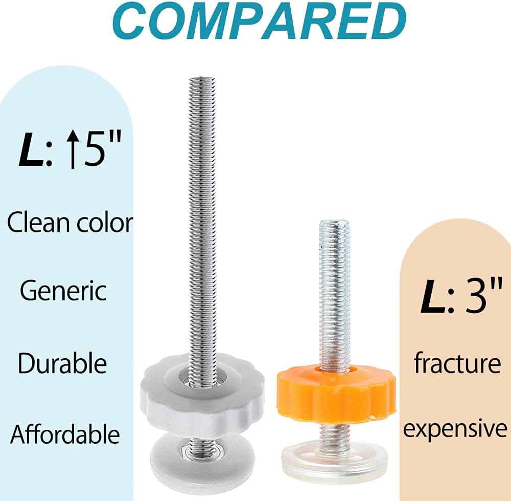 PAFOWO 4 Pack 8MM Baby Gates Replacement Parts, Threaded Spindle Rod Kits | Extra Long Wall Mounting Accessories Screws Rods Adapter Bolts for Pet & Dog Pressure Mounted Safety Gates (White)