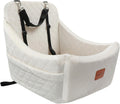 WOOAIDAGG Dog Car Seat for Medium Sized Dog,Pet Travel Car Bed with Seat Belt Channle,Fully Detachable and Washable Car Dog Seat with Adjustable Straps,3 Straps Easy to Install (Beige)