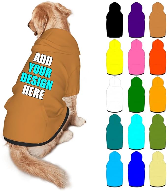 Custom Dog Hoodie Personalized Photo Text Logo Name Dog Clothes, Soft & Warm for Puppy Sweatshirt Hooded for Small Medium Large Dogs Girl/Boy Cats/Kitten, Peru, S